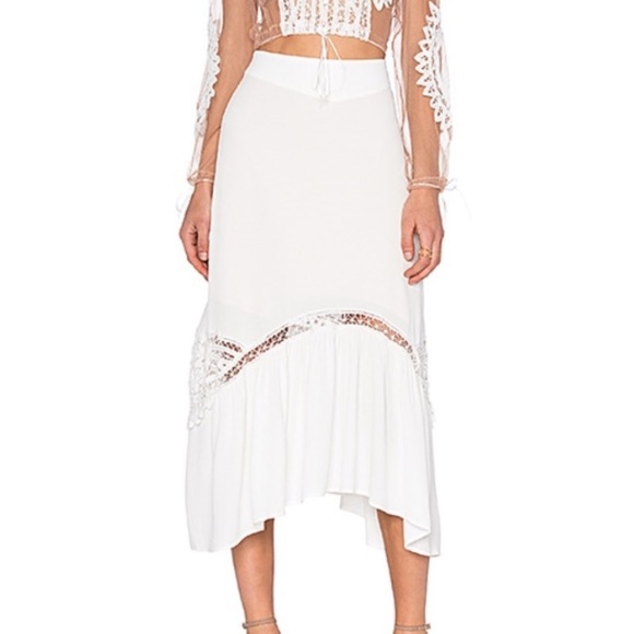 For Love And Lemons Dresses & Skirts - For love and lemons Penelope midi lace white skirt